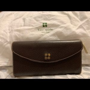 Kate Spade Brown Trifold Continental Wallet